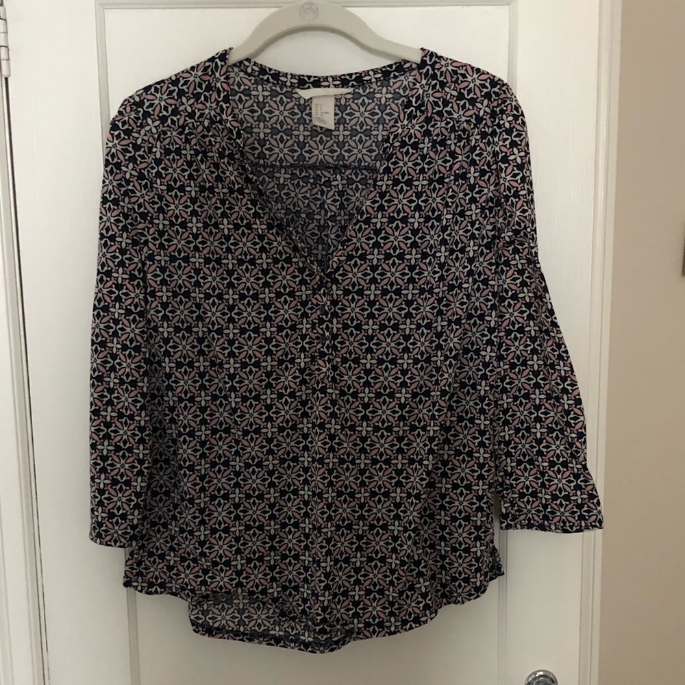 Blush & Navy Blouse